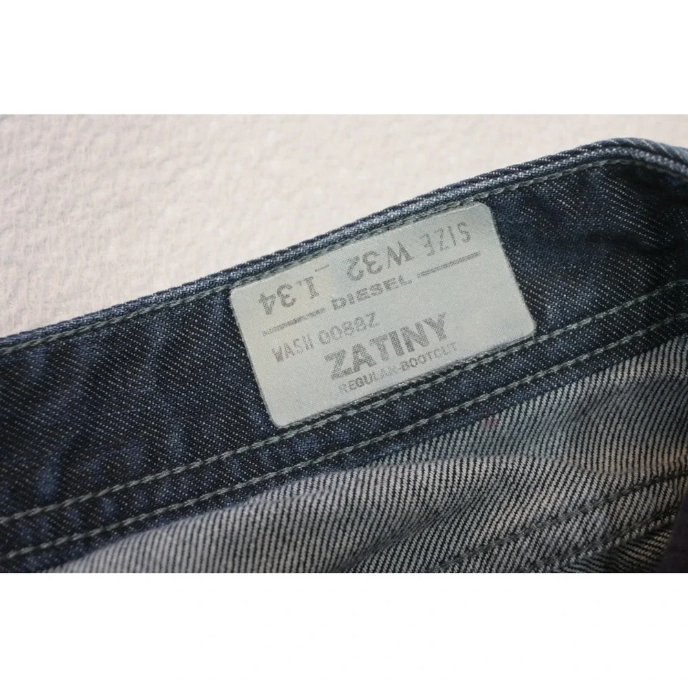 Diesel Zatiny Jeans Mens 32x28 Blue Regular Bootcut Dark Wash 0088Z Excellent